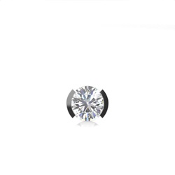 Semi Bezel Setting Round Diamond Men's Single Earring