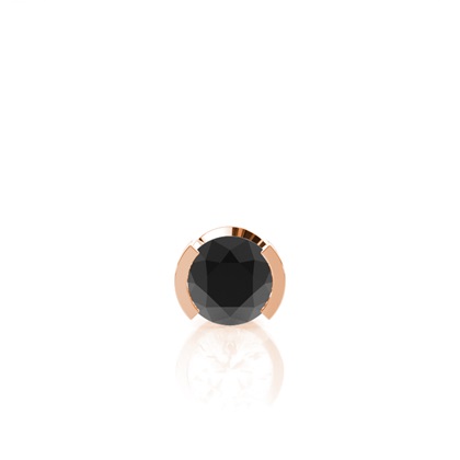 Semi Bezel Setting Black Diamond Men's Single Earring