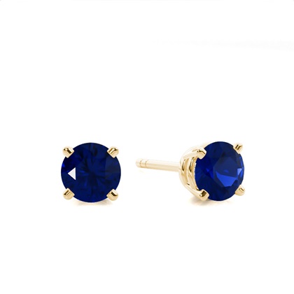 Round Sapphire Diamond Earrings