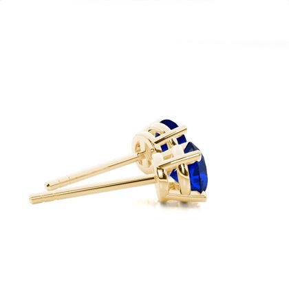 Round Sapphire Diamond Earrings