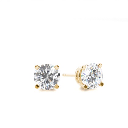 Yellow Gold Diamond Earrings