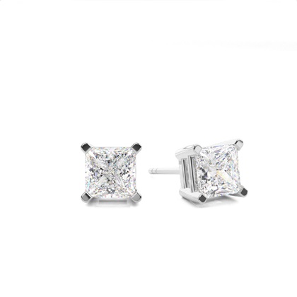 Princess Cut Diamond Earrings 