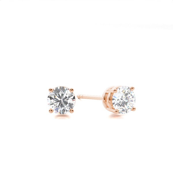White Gold Round Diamond Stud Earrings