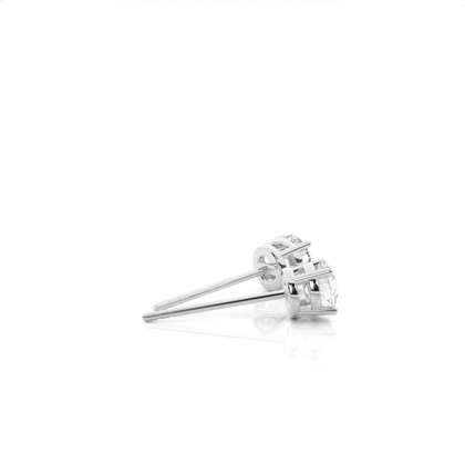 White Gold Round Moissanite Stud Earrings