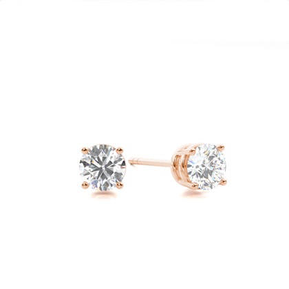 Rose Gold Diamond Stud Diamond Earrings