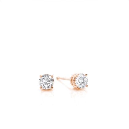 White Gold Round Moissanite Stud Earrings