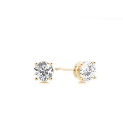 Yellow Gold Stud Diamond Earrings