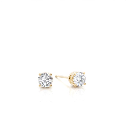 White Gold Round Moissanite Stud Earrings
