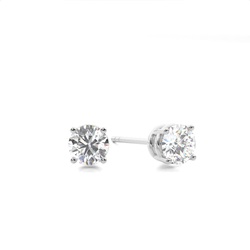 White Gold Round Diamond Stud Earrings