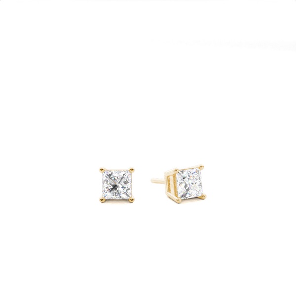 White Gold Princess Diamond Stud Earrings
