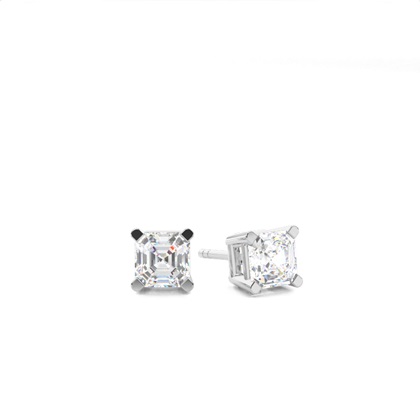 Asscher Cut Diamond Earring