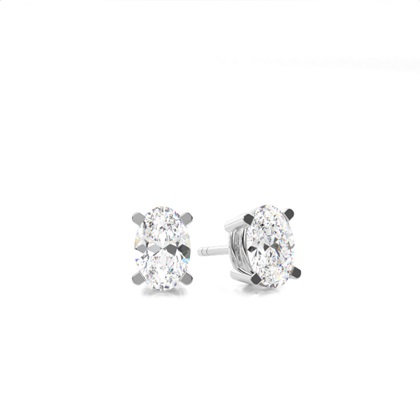 Oval Diamond Earrings