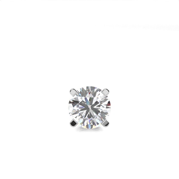 4 Prong Setting Round Diamond Men's Single Earring