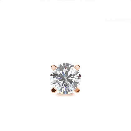 4 Prong Setting Round Diamond Men's Single Earring