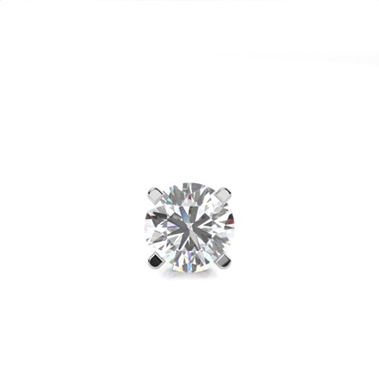 4 Prong Setting Round Diamond Men's Single Earring
