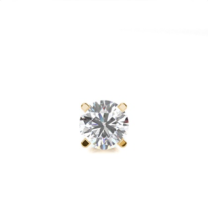 4 Prong Setting Round Diamond Men's Single Earring