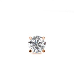 4 Prong Setting Round Diamond Men's Single Earring