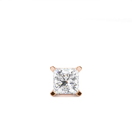 4 Prong Setting Round Diamond Men's Single Earring