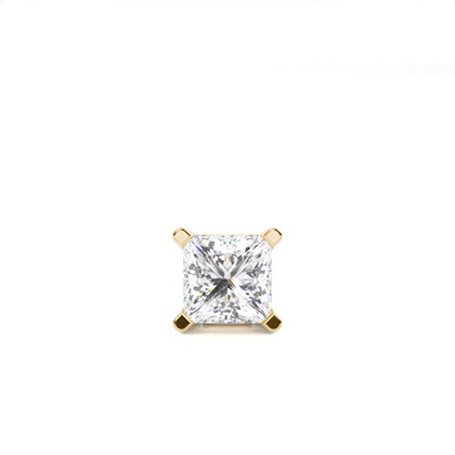 4 Prong Setting Round Diamond Men's Single Earring