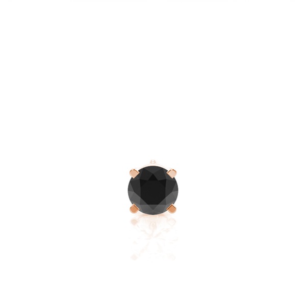 4 Prong Setting Black Diamond Men's Single Earring