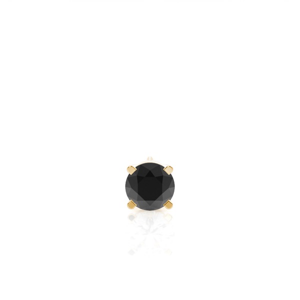 4 Prong Setting Black Diamond Men's Single Earring