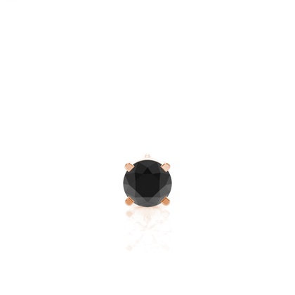 4 Prong Setting Black Diamond Men's Single Earring