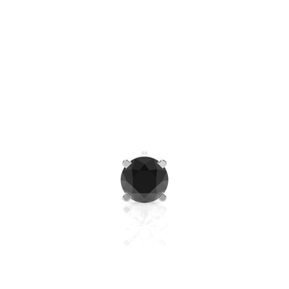 4 Prong Setting Black Diamond Men's Single Earring