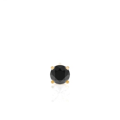 4 Prong Setting Black Diamond Men's Single Earring