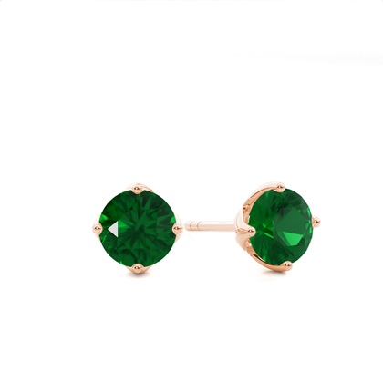 Rose Gold Emerald Diamond Earrings Diamond