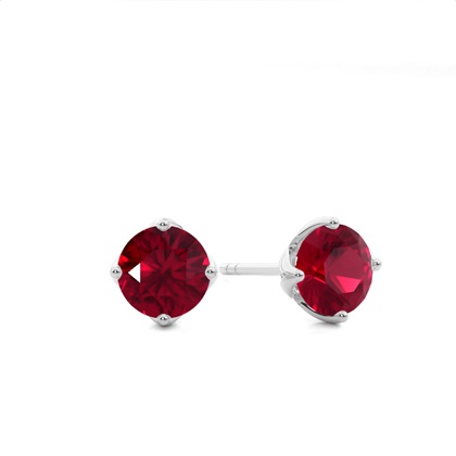 Ruby Round Stud Earring