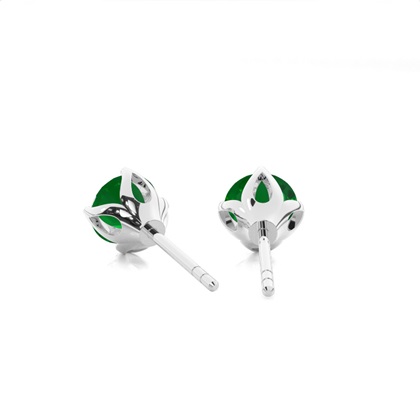 Emerald Round Stud Earring