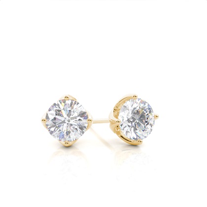 White Gold Round Moissanite Stud Earring
