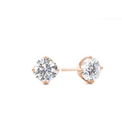 White Gold Round Diamond Stud Earrings