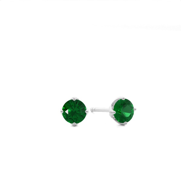 Emerald Round Stud Earring