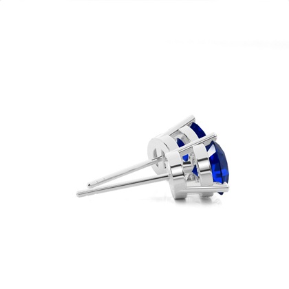 Runder Ohrstecker mit blauem Saphir