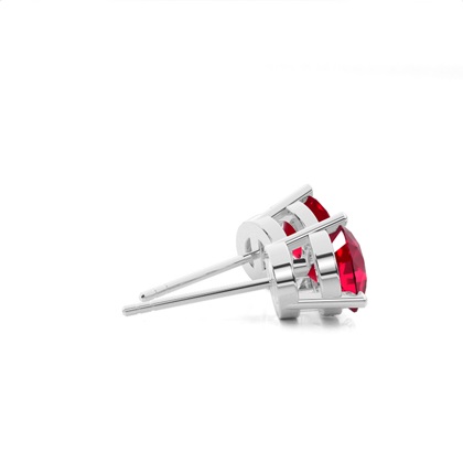 Runder Ohrstecker Rubin