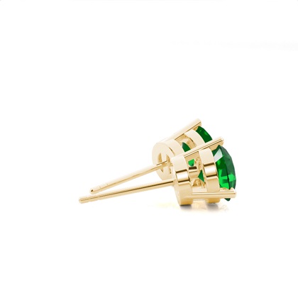 Runder Ohrstecker Smaragd