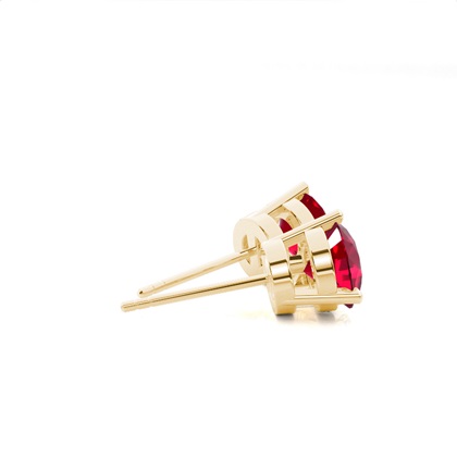 Runder Ohrstecker Rubin