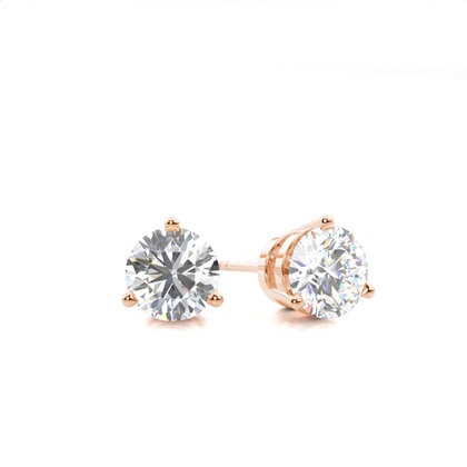 Rose Gold Diamond Stud Diamond Earrings