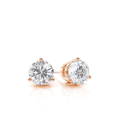 White Gold Round Moissanite Stud Earring