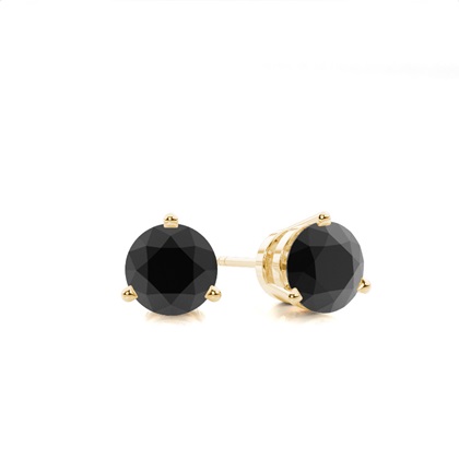 Gelbgold Schwarze Diamant Ohrringe