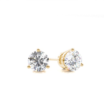 Yellow Gold Stud Diamond Earrings