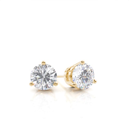White Gold Round Moissanite Stud Earring