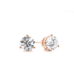 White Gold Round Diamond Stud Earrings