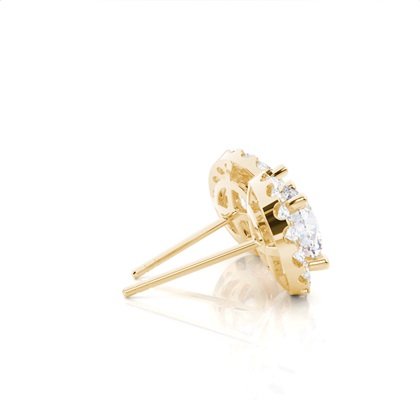Yellow Gold Moissanite Earrings