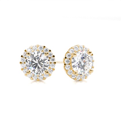 Yellow Gold Diamond Earrings