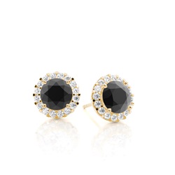 Multi schwarze Diamant Ohrstecker in einer Krappenfassung