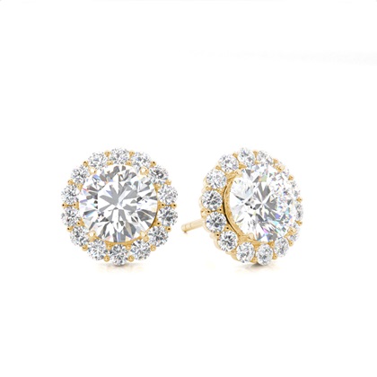 Yellow Gold Diamond Earrings
