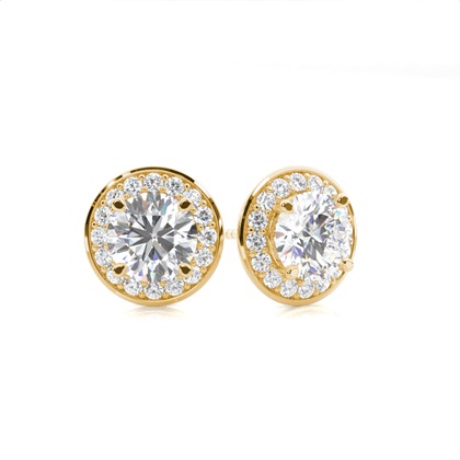 Yellow Gold Diamond Earrings