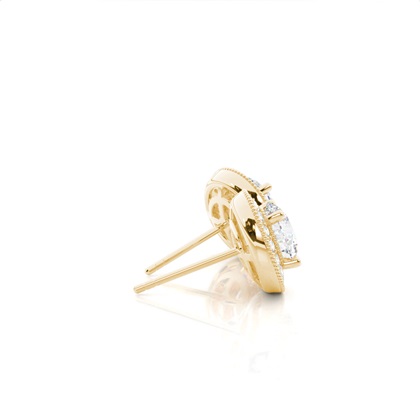 Yellow Gold Moissanite Earrings